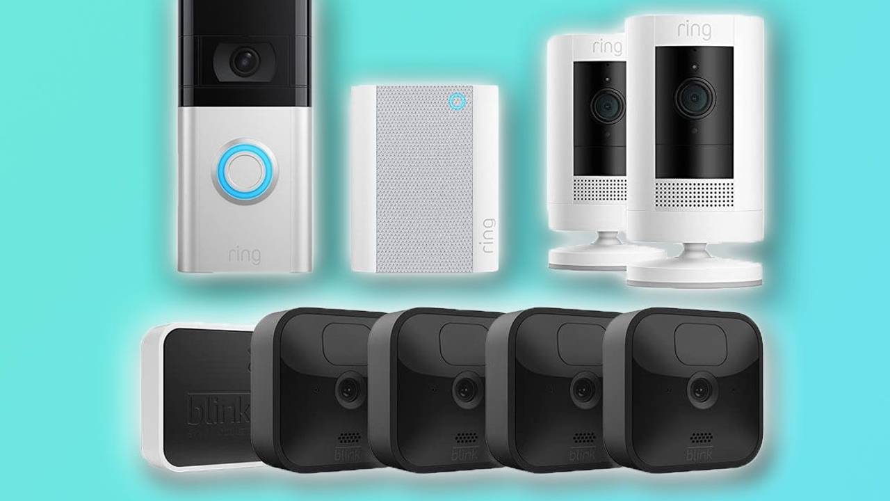 Ring Türklingel, Ring Überwachungskameras und Blink Überwachungskameras. Bild für Ring und Blink Angebot bei Amazon.