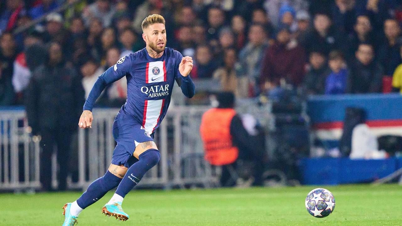 Sergio Ramos in der Champions League am Ball.