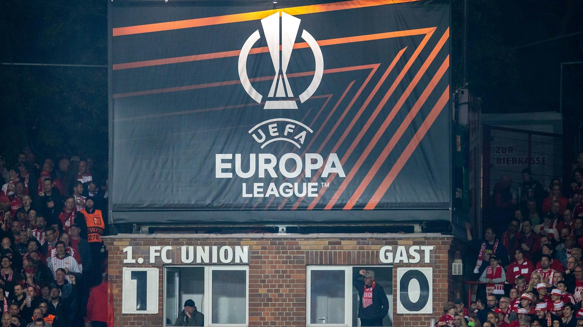 Blick in das Stadion von Union Berlin beim Europa-League-Spiel gegen SC Braga.