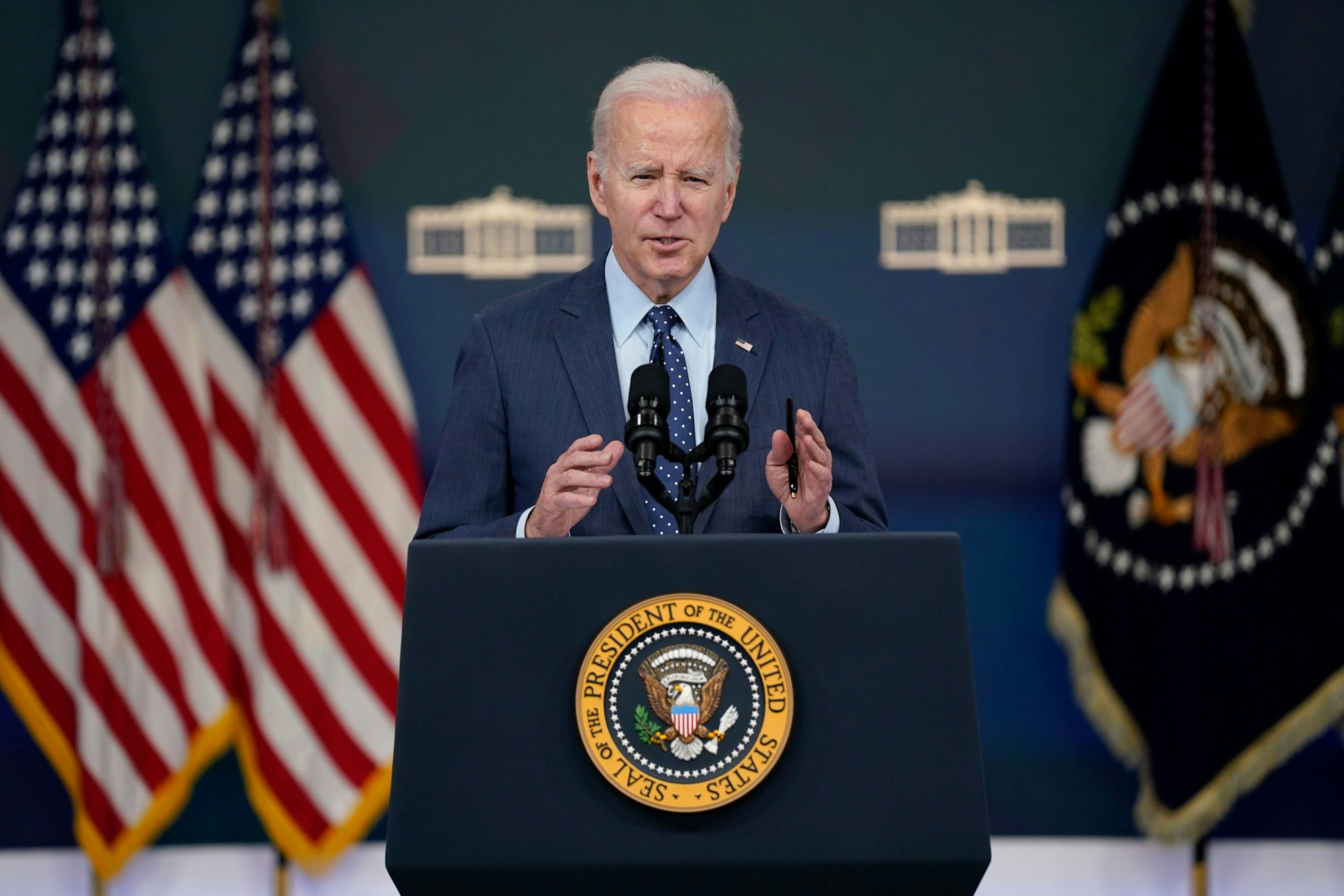 Joe Biden, Präsident der USA, spricht über den chinesischen Überwachungsballon und andere nicht identifizierte Objekte, die vom US-Militär abgeschossen wurden.