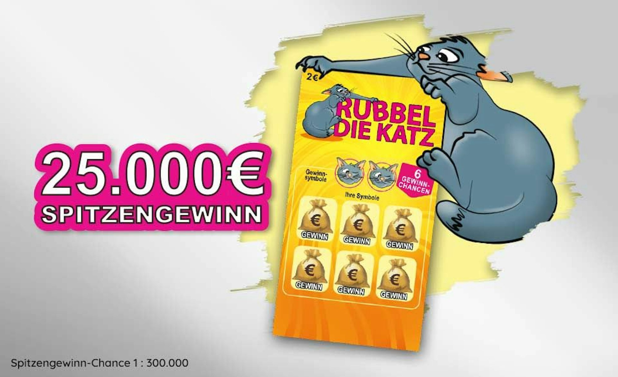Bild mit dem Rubbel die Katz Rubbellos von WestLotto