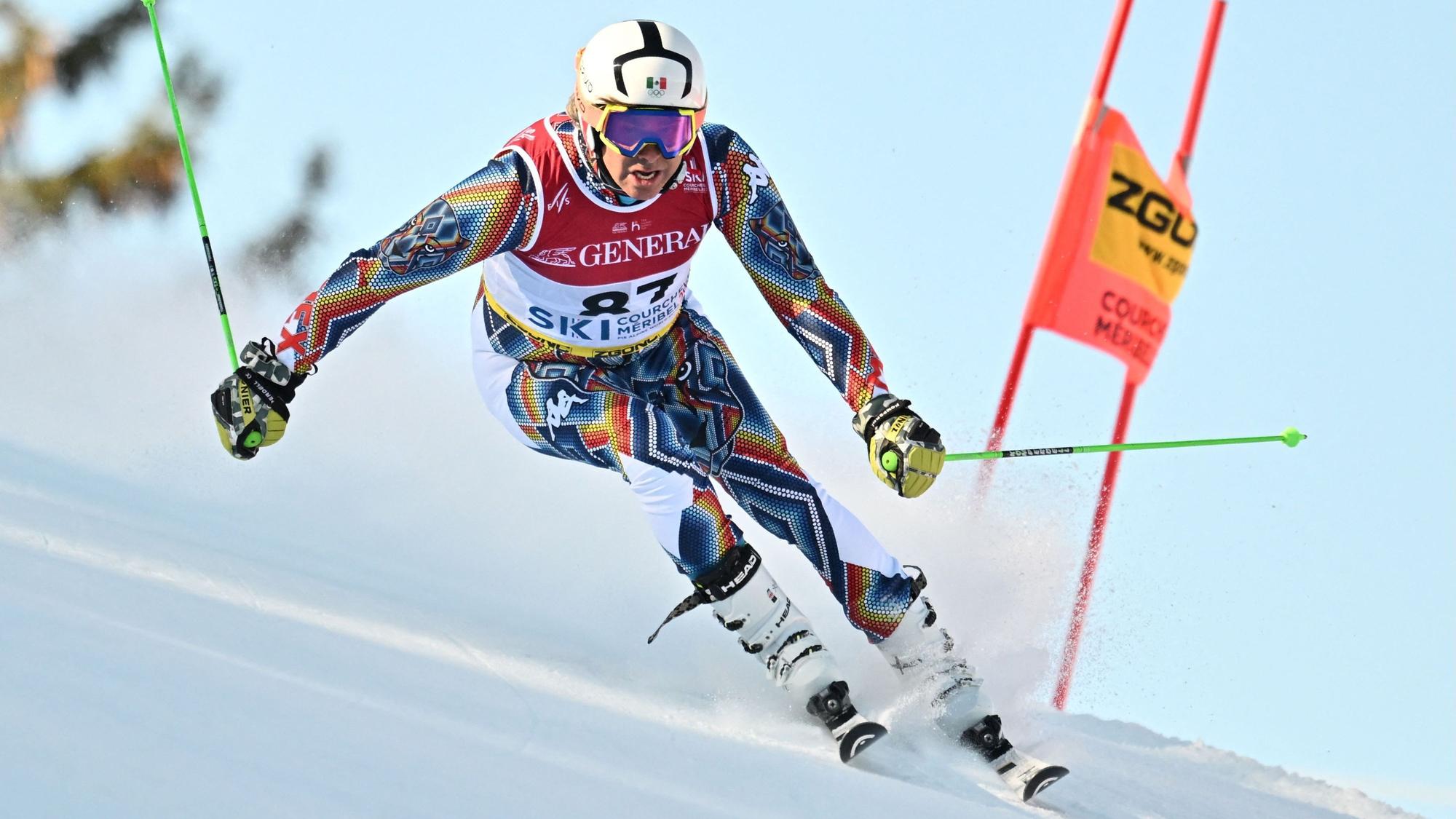 Hubertus von Hohenlohe bei seinem Auftritt im Riesenslalom während der Ski-WM.