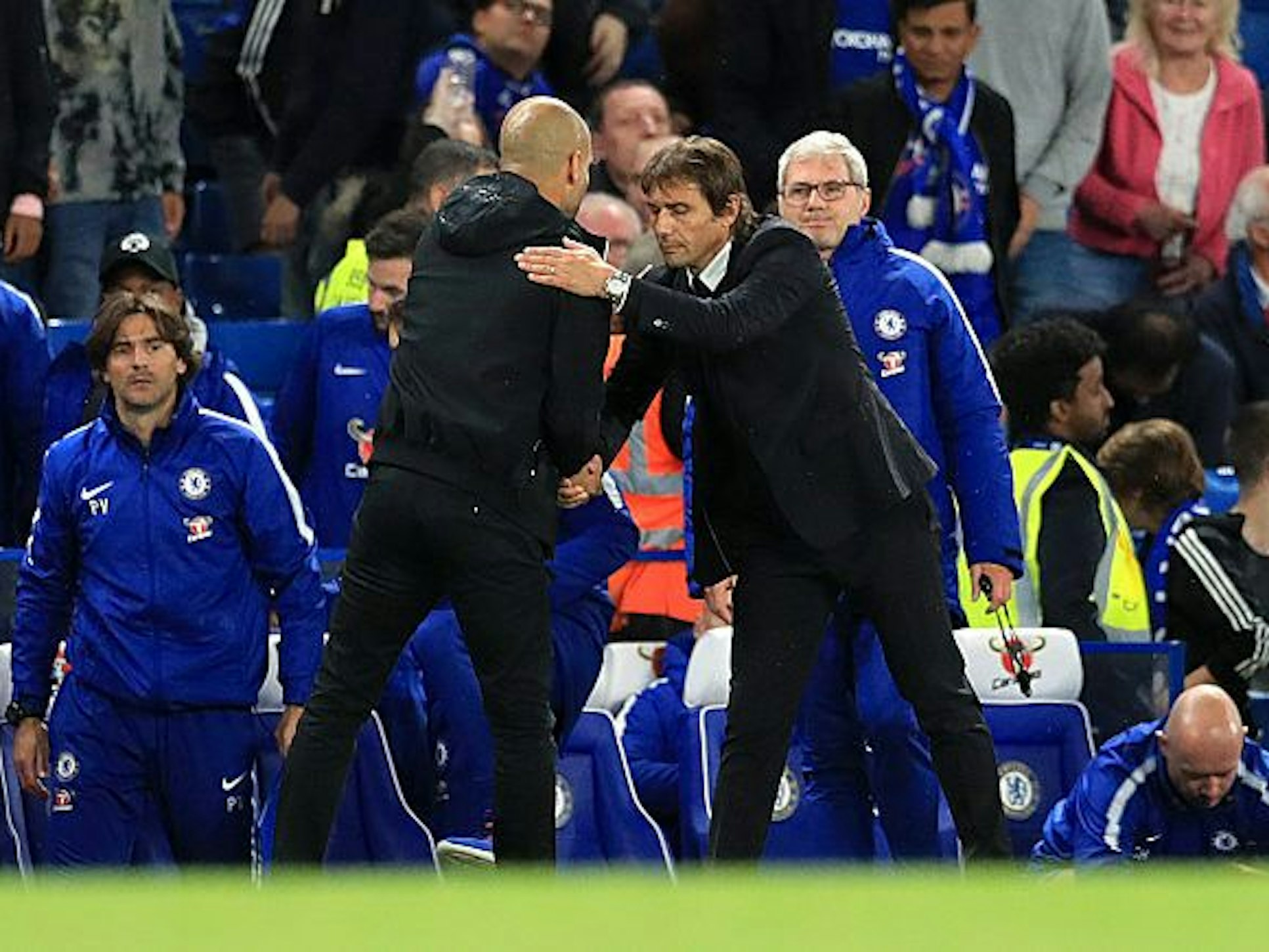 Antonio Conte (r.) und Pep Guardiola.