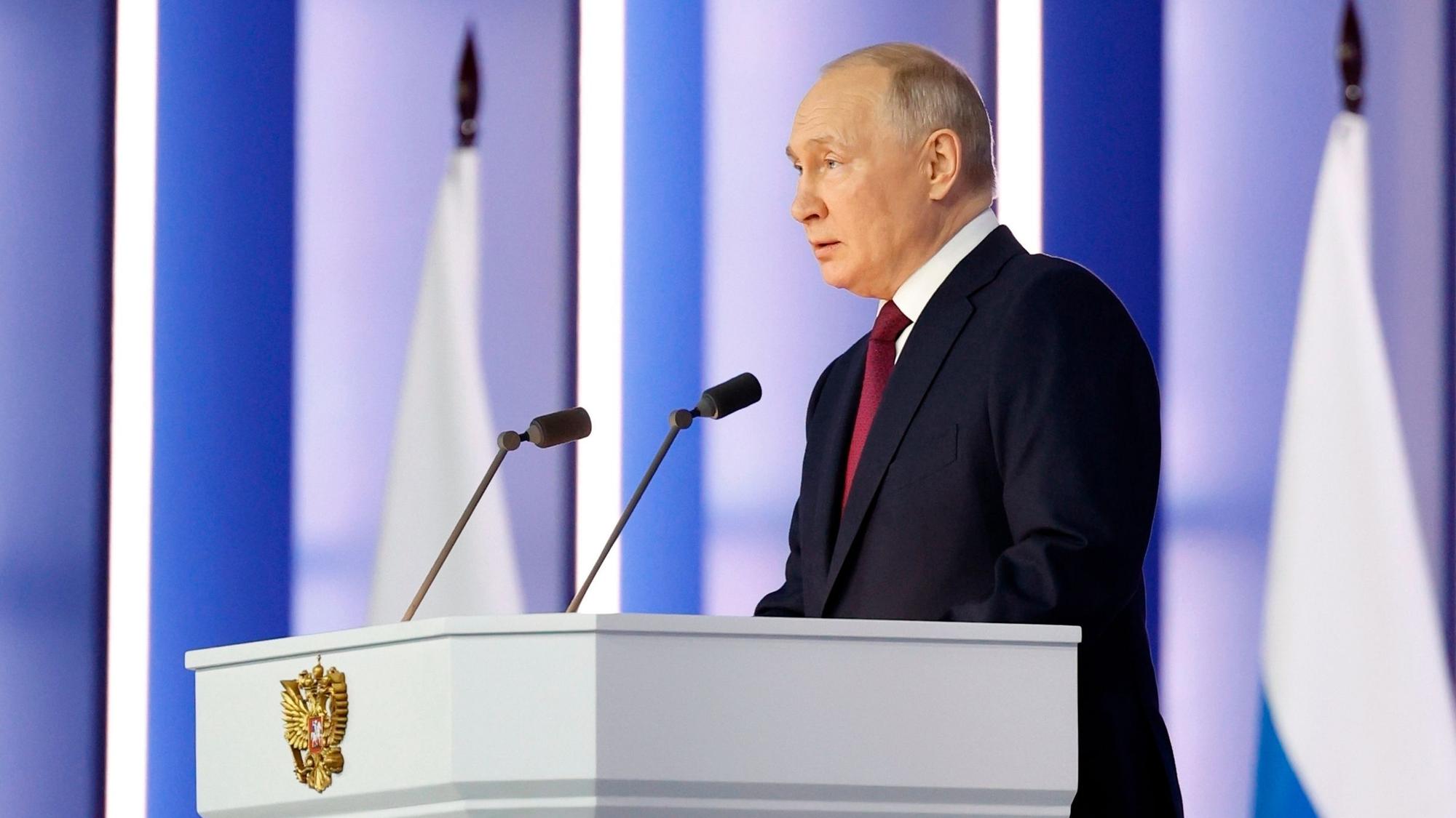 Der russische Präsident Wladimir Putin hält seine jährlichen Rede zur Lage der Nation.
