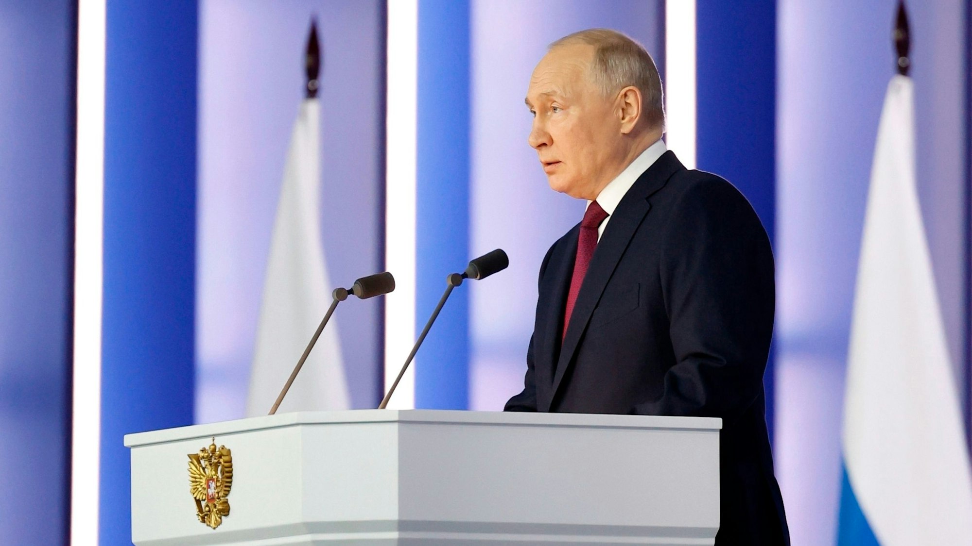 Der russische Präsident Wladimir Putin hält seine jährlichen Rede zur Lage der Nation.