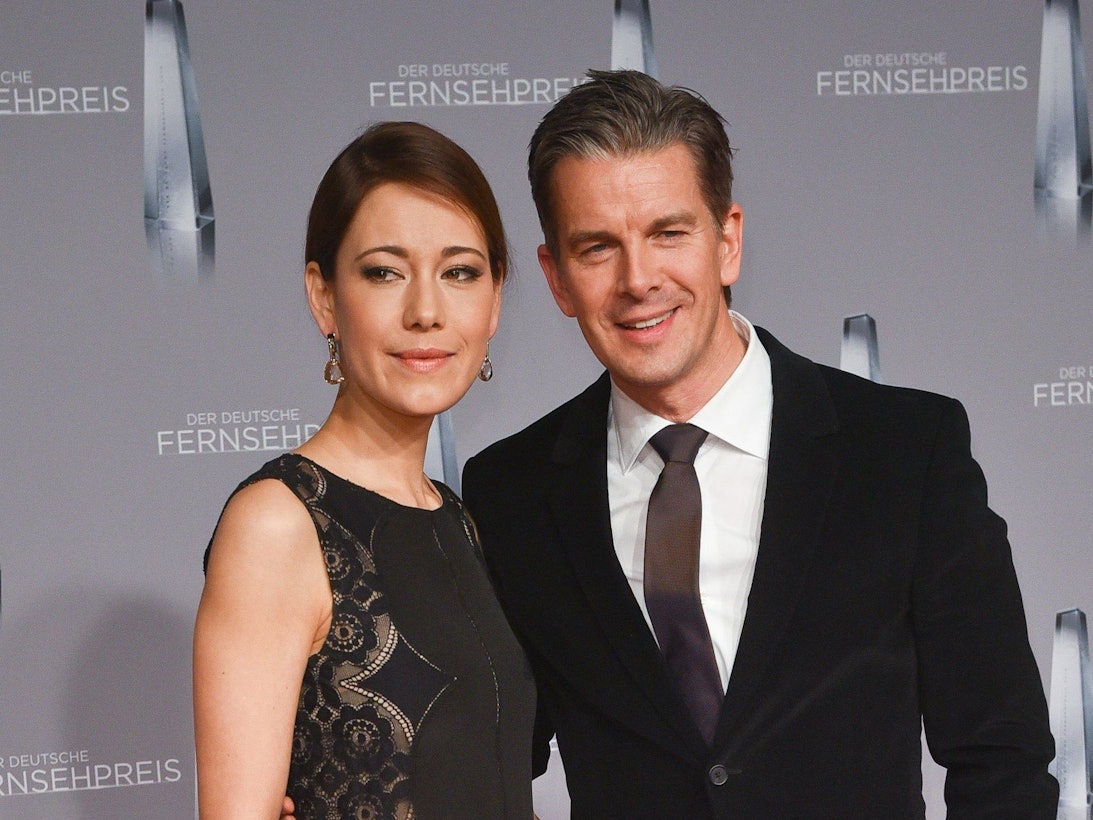 Markus Lanz und seine Frau Angela bei der Verleihung des Deutschen Fernsehpreises am 13. Januar 2016 in Düsseldorf.