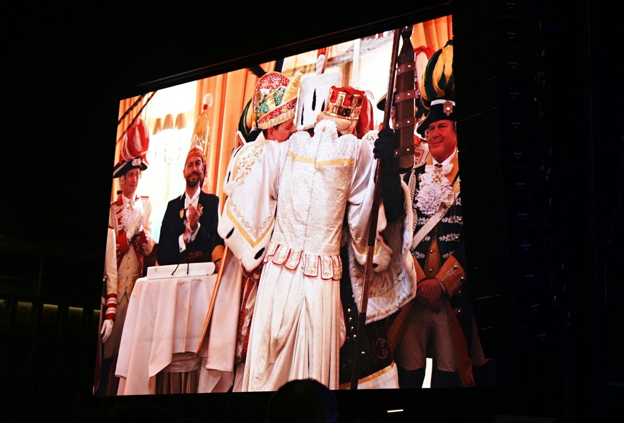 Per Leinwand wurde die Auskleidung des Kölner Dreigestirns übertragen.