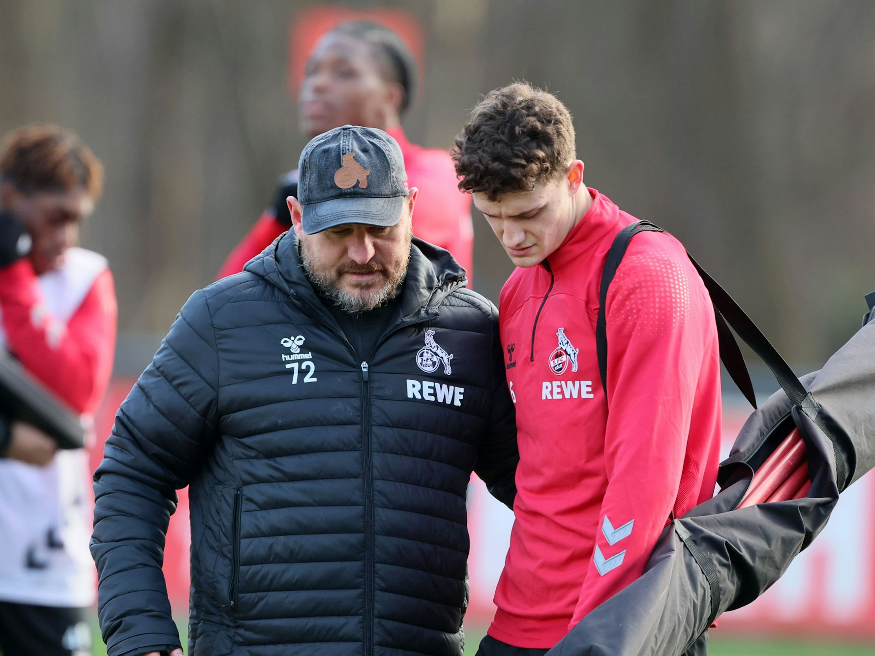 Steffen Baumgart und Eric Martel beim Training.
