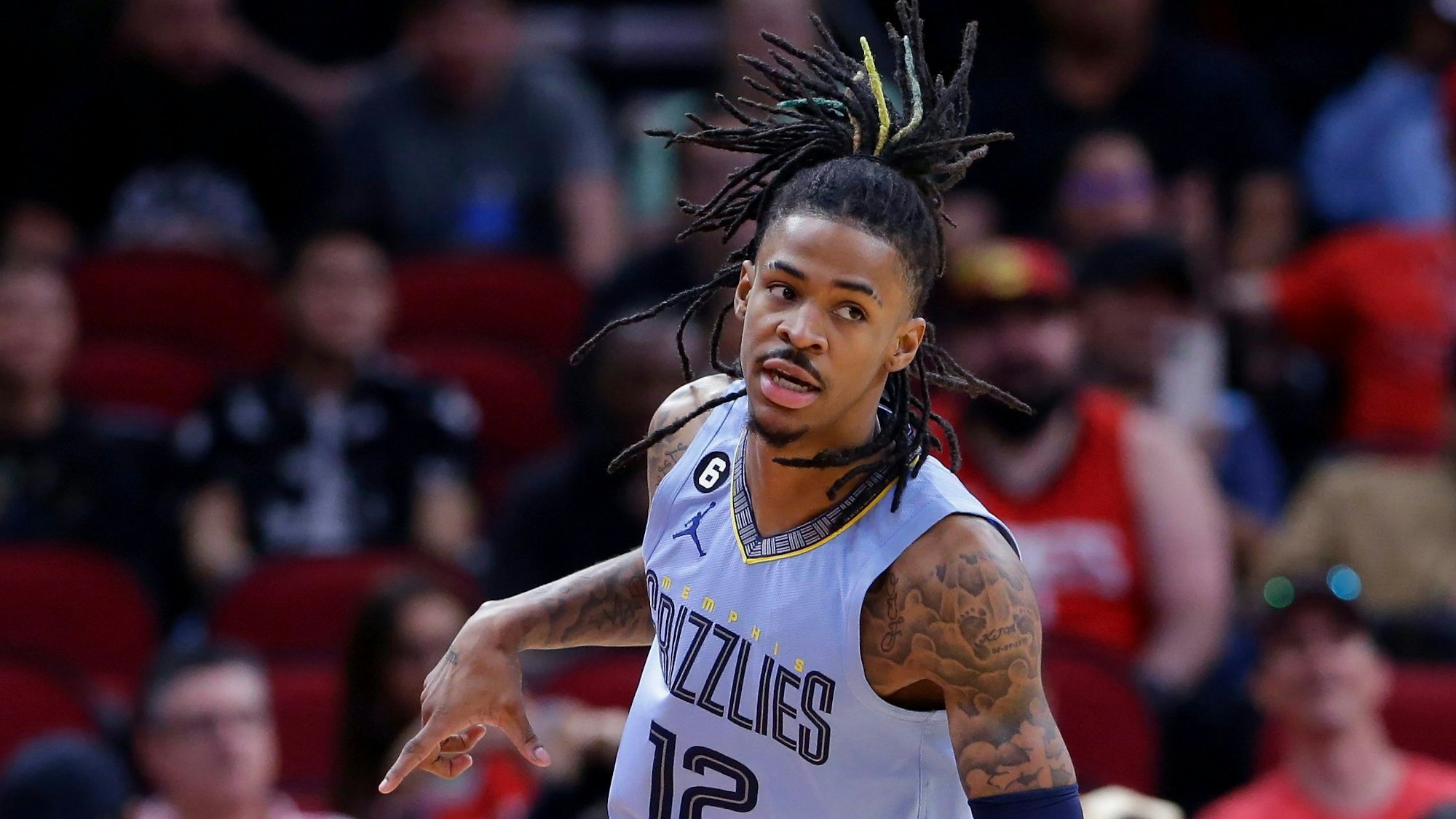 Ja Morant beim Spiel der Memphis Grizzlies gegen die Houston Rockets