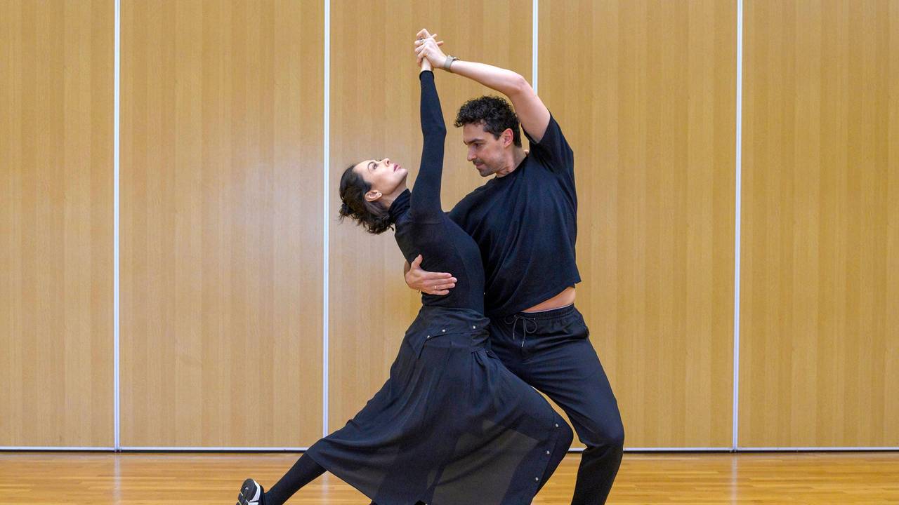 Natalia Yegorova und Andrzej Cibis beim Training für die RTL-Tanzshow „Let's Dance“ beim TTC Rot-Gold Köln.