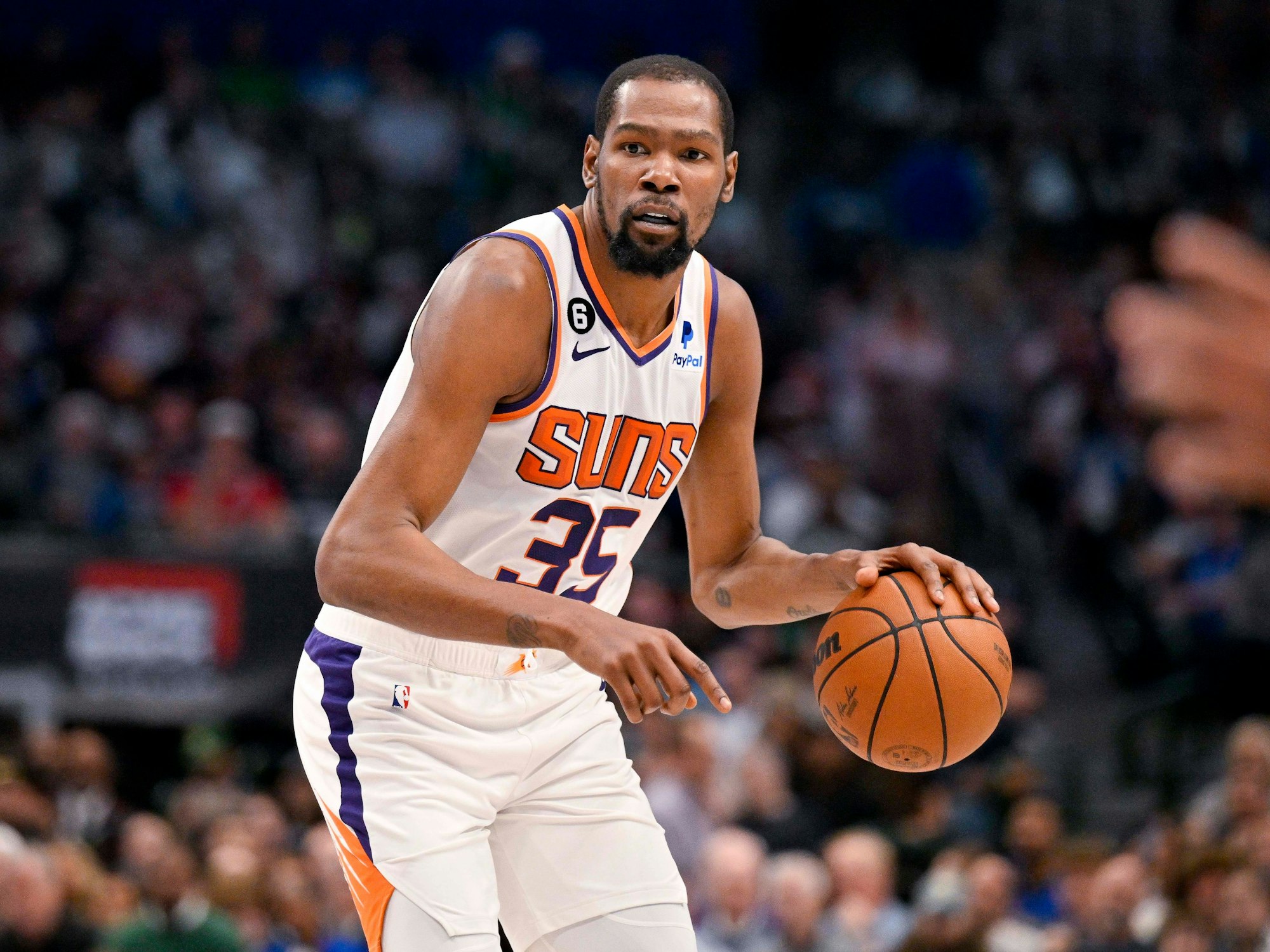 Kevin Durant am Ball.