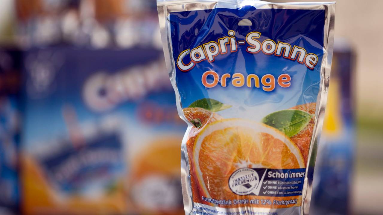 Das Foto von 2013 zeigt ein Capri-Sonne-Trinkpäckchen in der Geschmacksrichtung Orange.