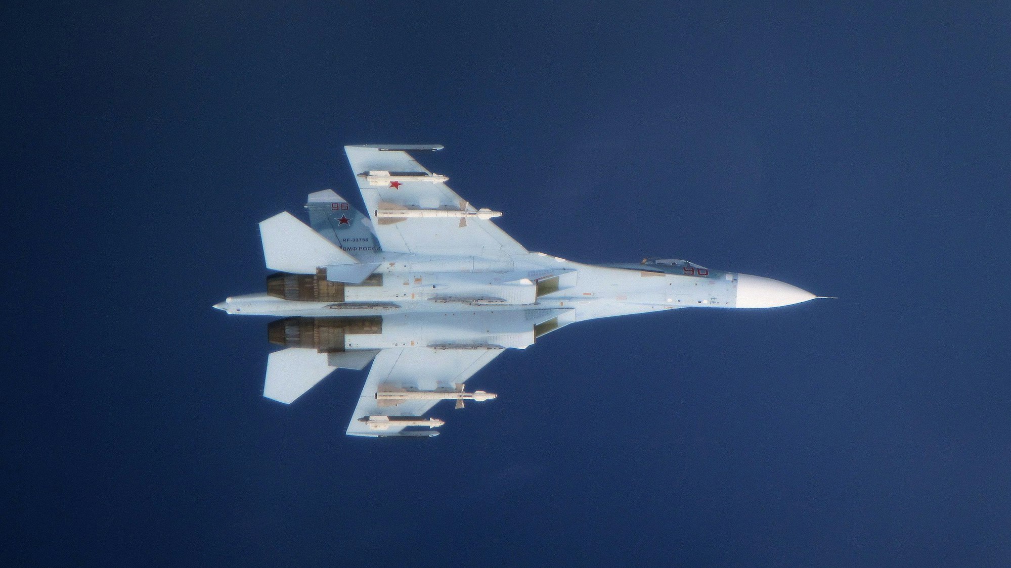 Das Archivbild (2016) zeigt einen russischen Kampfjet vom Typ Su-27.