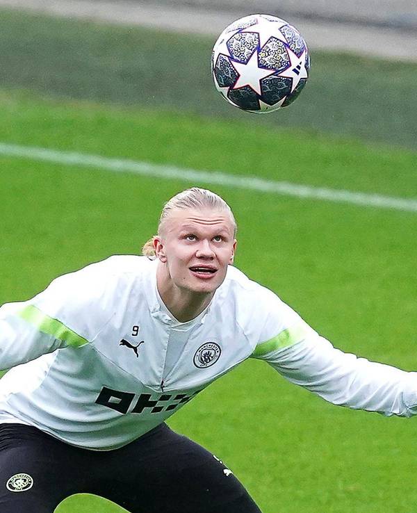 Erling Haaland von Manchester City während einer Trainingseinheit in der City Football Academy.