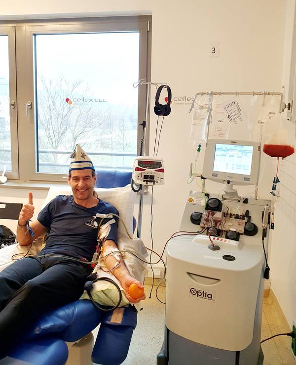 Jörg Peters während seiner Stammzellenspende.