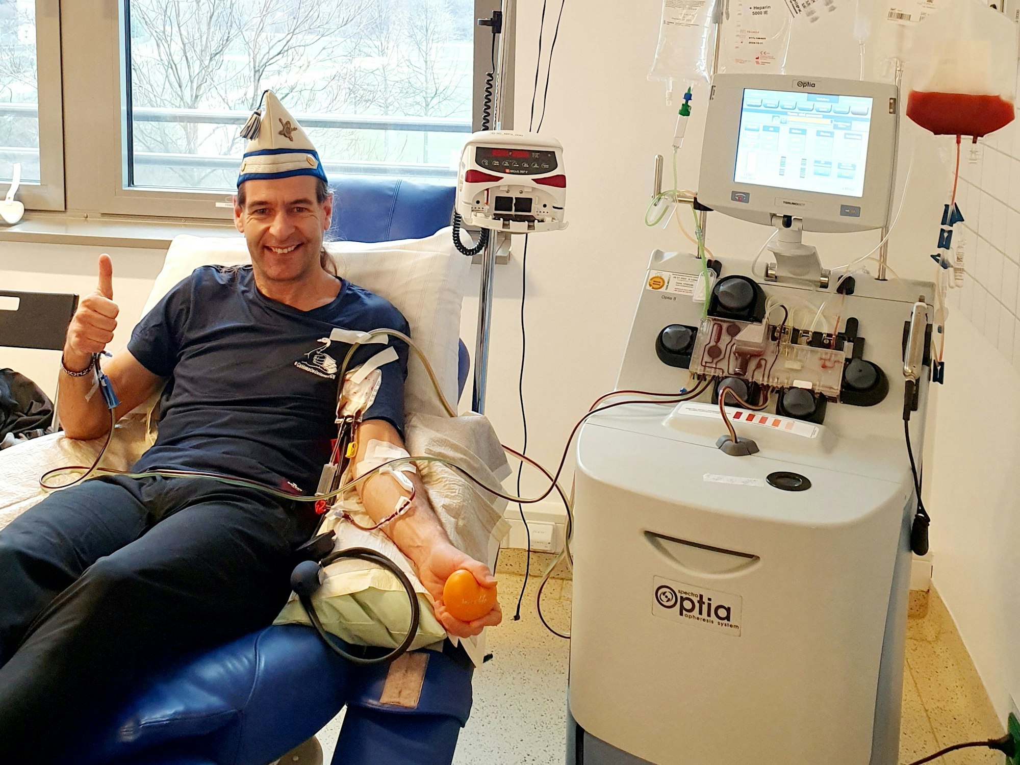 Jörg Peters während seiner Stammzellenspende.