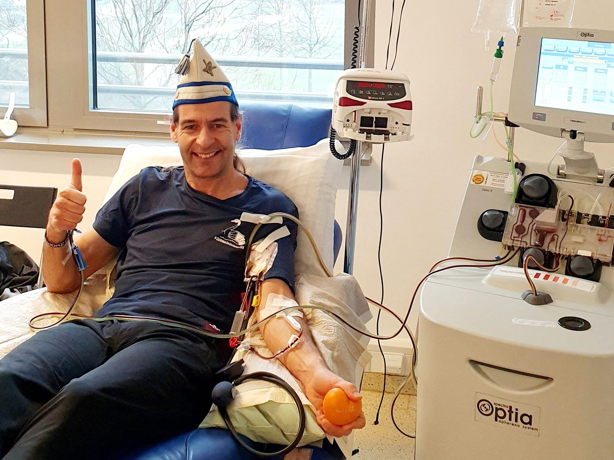 Jörg Peters während seiner Stammzellenspende.