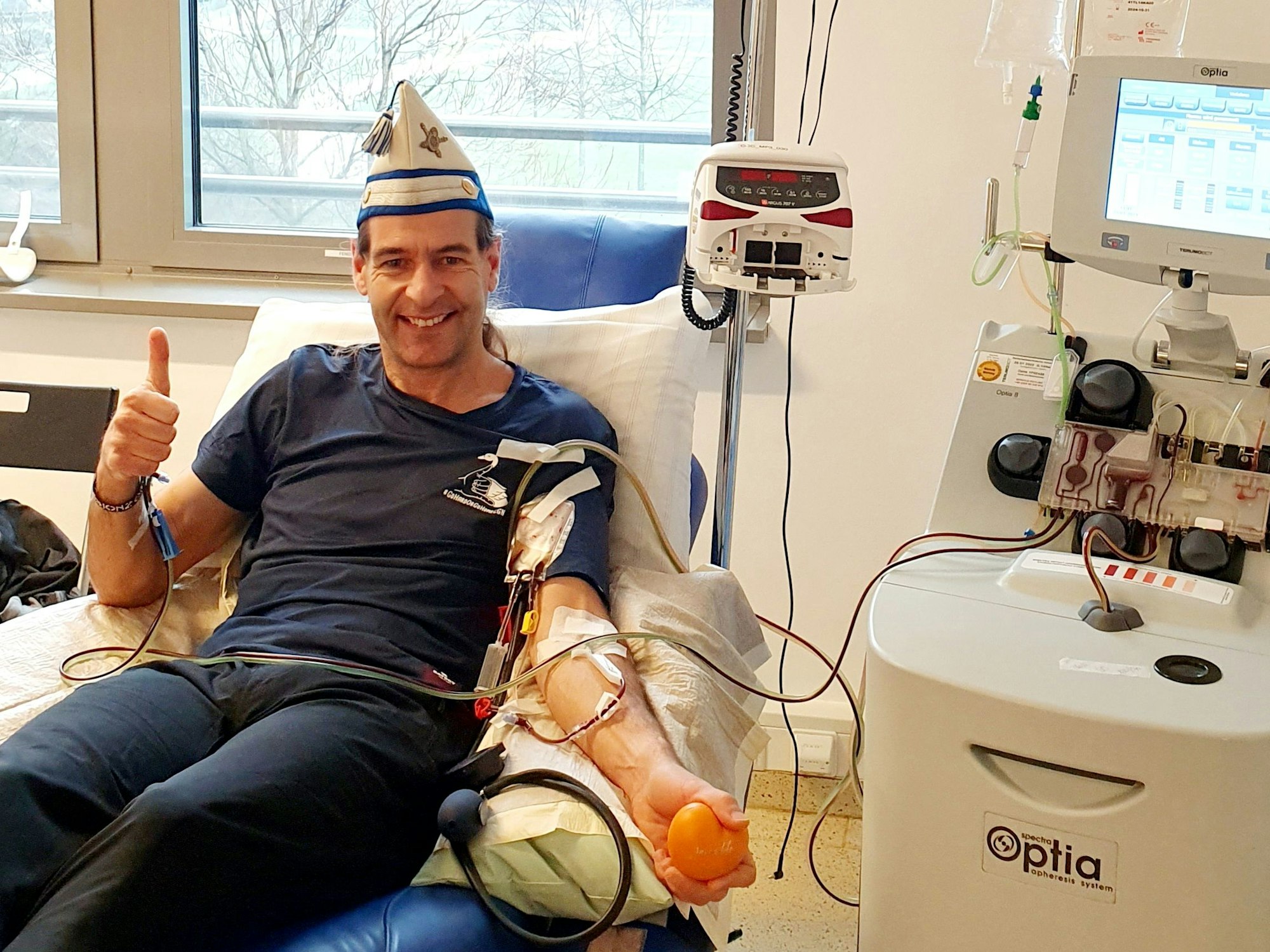 Jörg Peters während seiner Stammzellenspende.