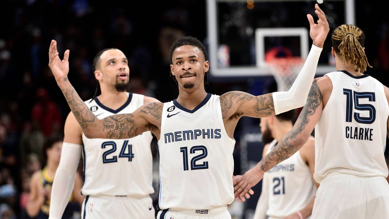 Ja Morant (12) von den Memphis Grizzlies reagiert.