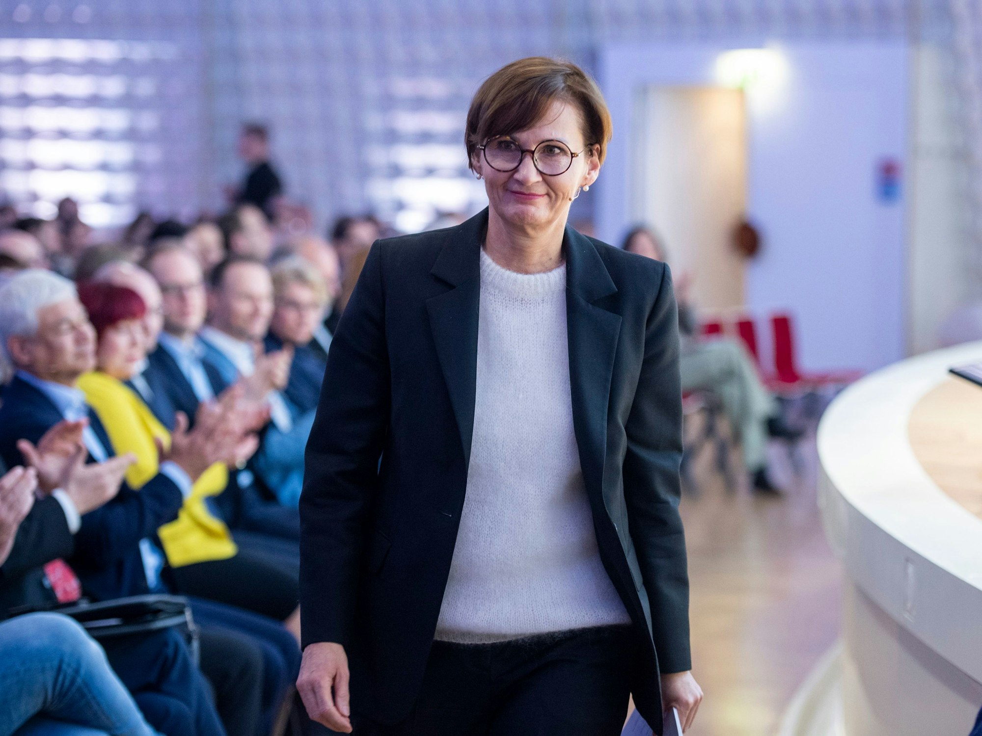 Bettina Stark-Watzinger (FDP), Bundesministerin für Bildung und Forschung, am 14. März 2023 beim Bildungsgipfel.