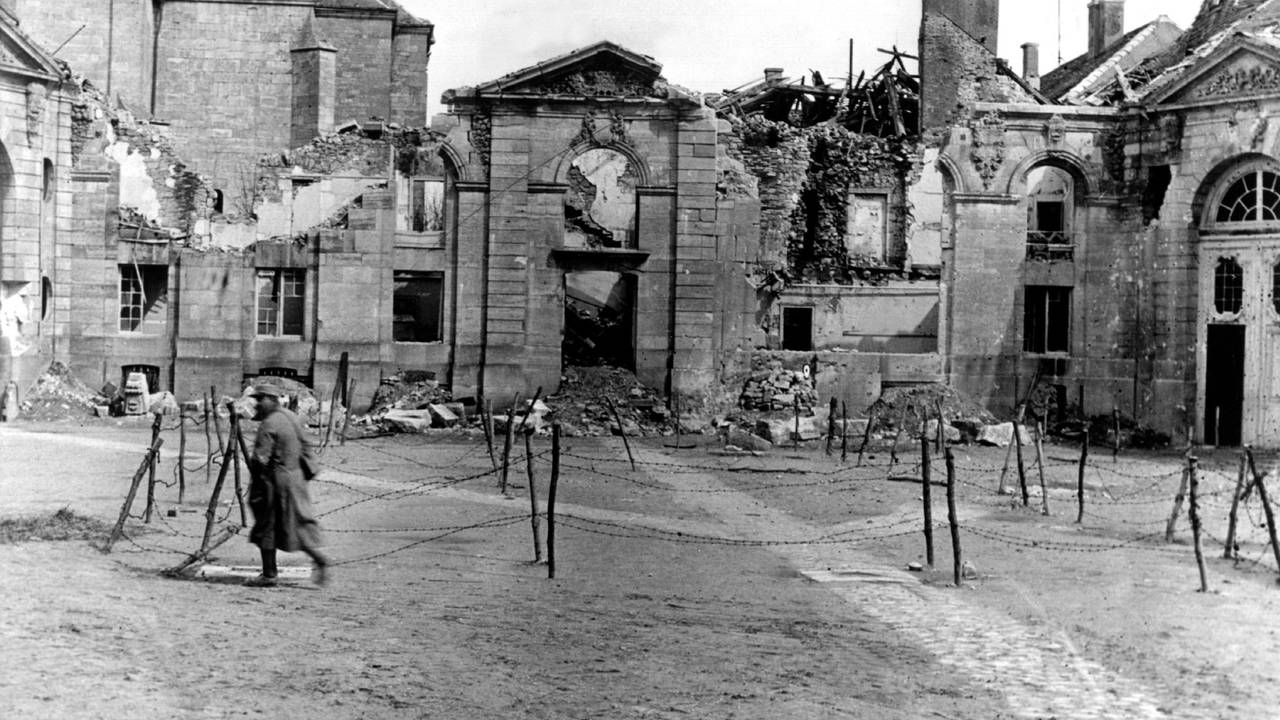 Die Ruinen von Verdun im Jahr 1916.