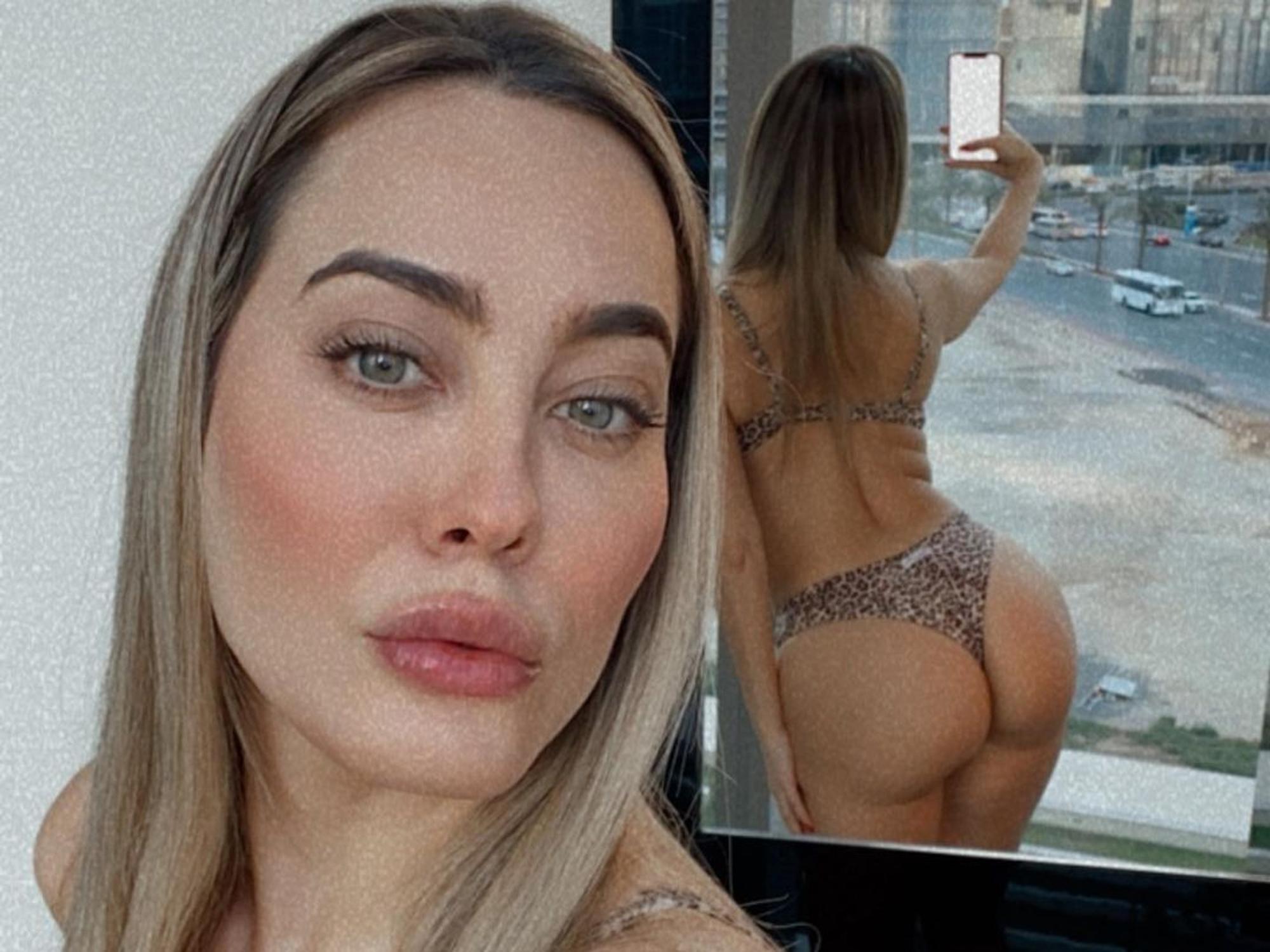 Paola Saulino macht ein Spiegel-Selfie.