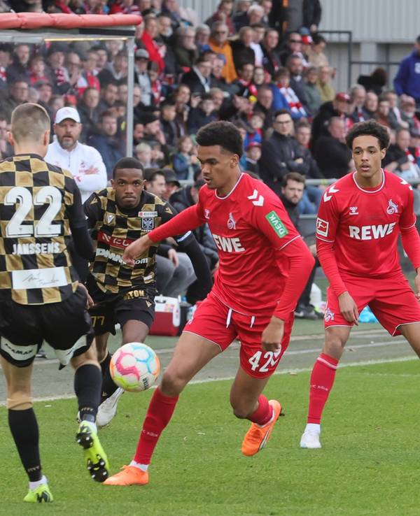 Damion Downs durfte beim Mucki-Banach-Gedächtnisspiel gegen St. Truiden am Donnerstag (23. März 2023) von Beginn an ran.