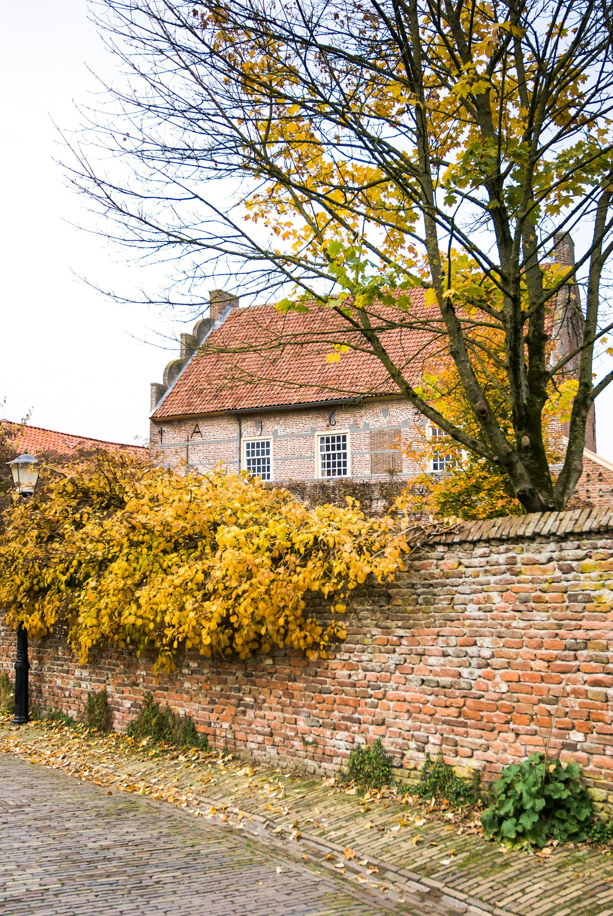 Blick auf die mittelalterliche holländische Stadt Bronkhorst in Gelderland.