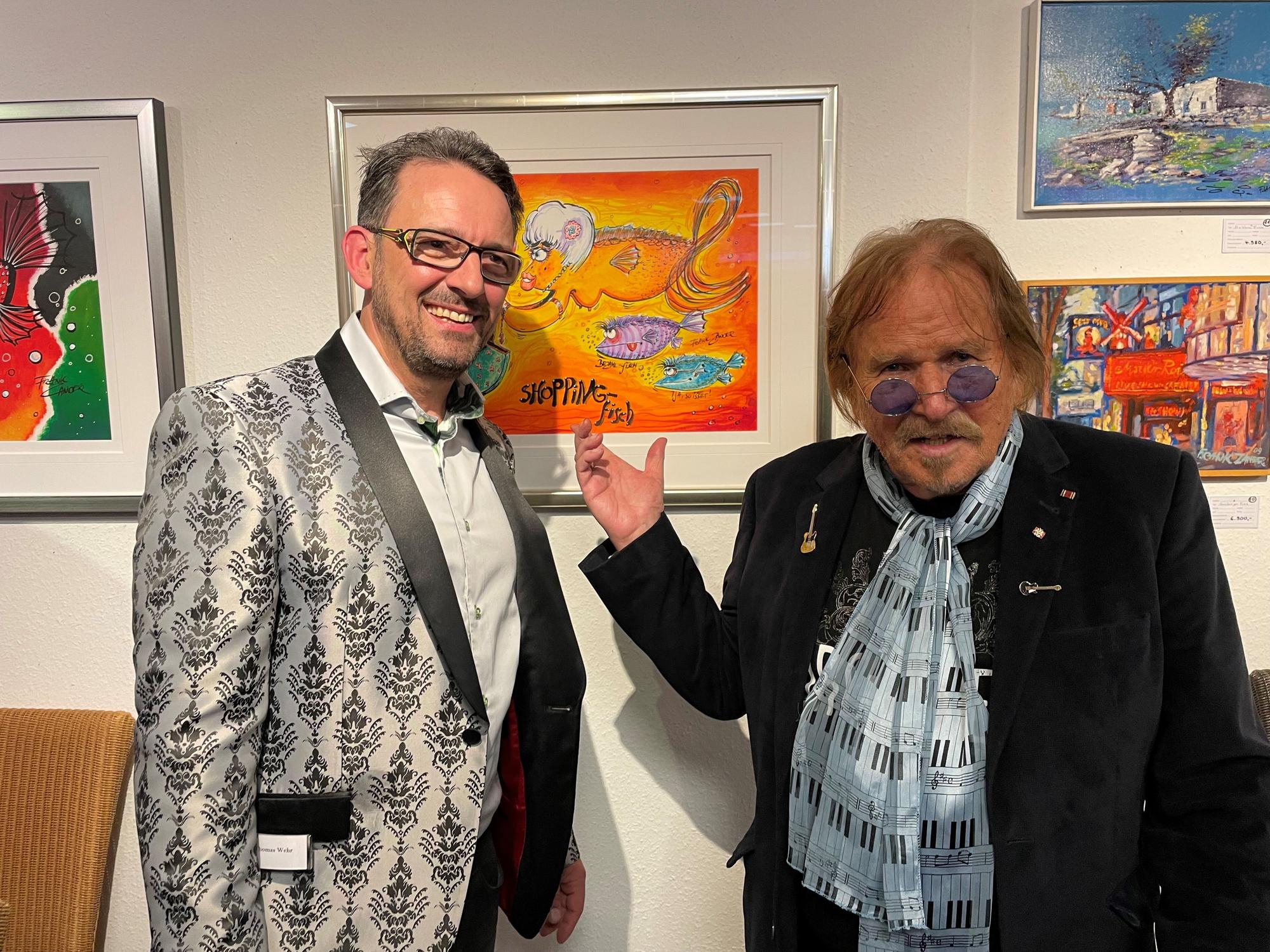 Frank Zander bei der Vernissage mit Thomas Wehr.