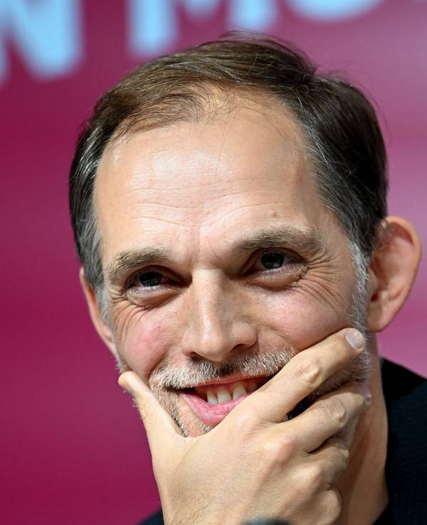 Der neuen Cheftrainer Thomas Tuchel spricht bei einer Pressekonferenz nach dem Trainerwechsel beim FC Bayern München.