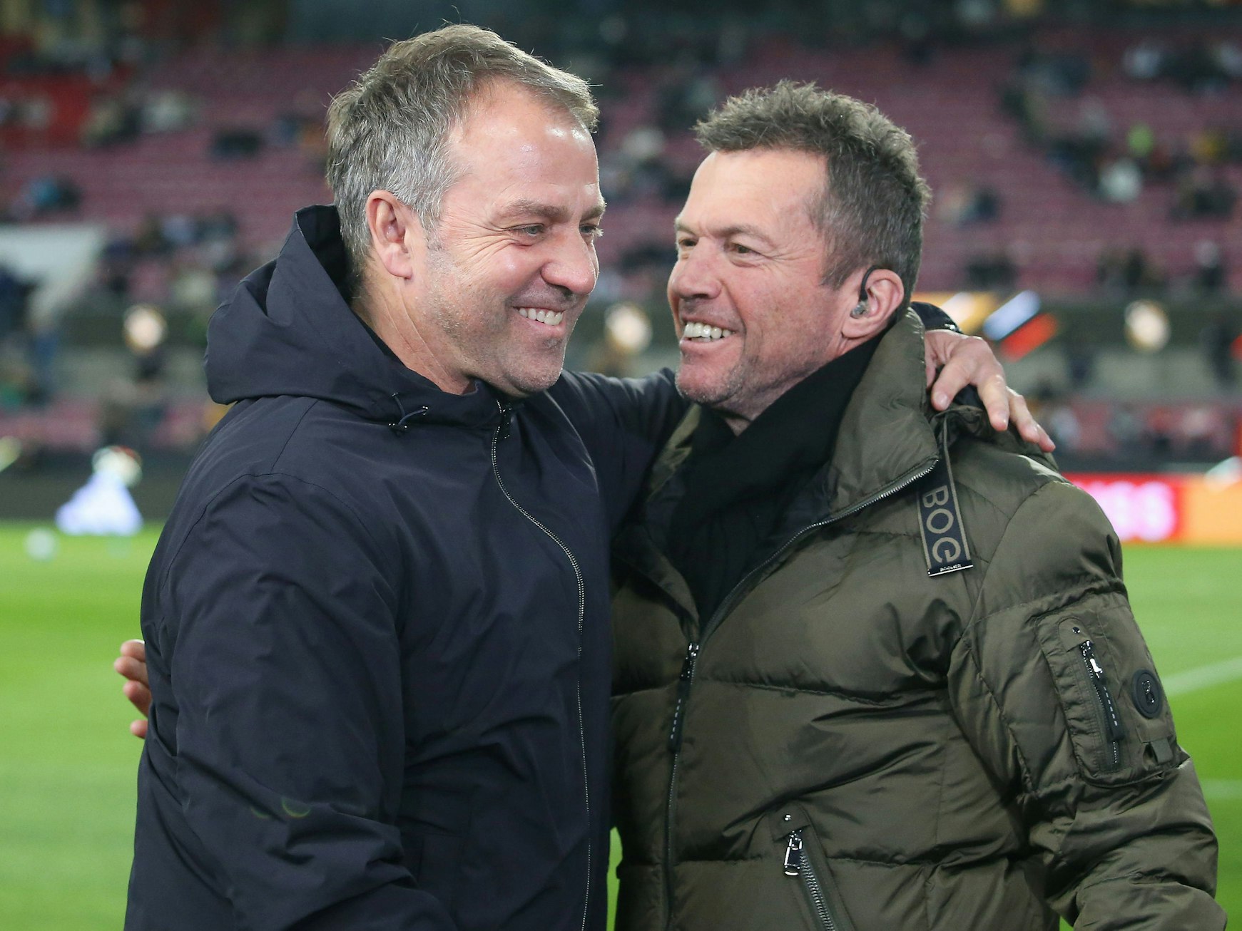 Deutschland gegen Belgien, v.l. Trainer Hansi Flick  und Lothar Matthäus