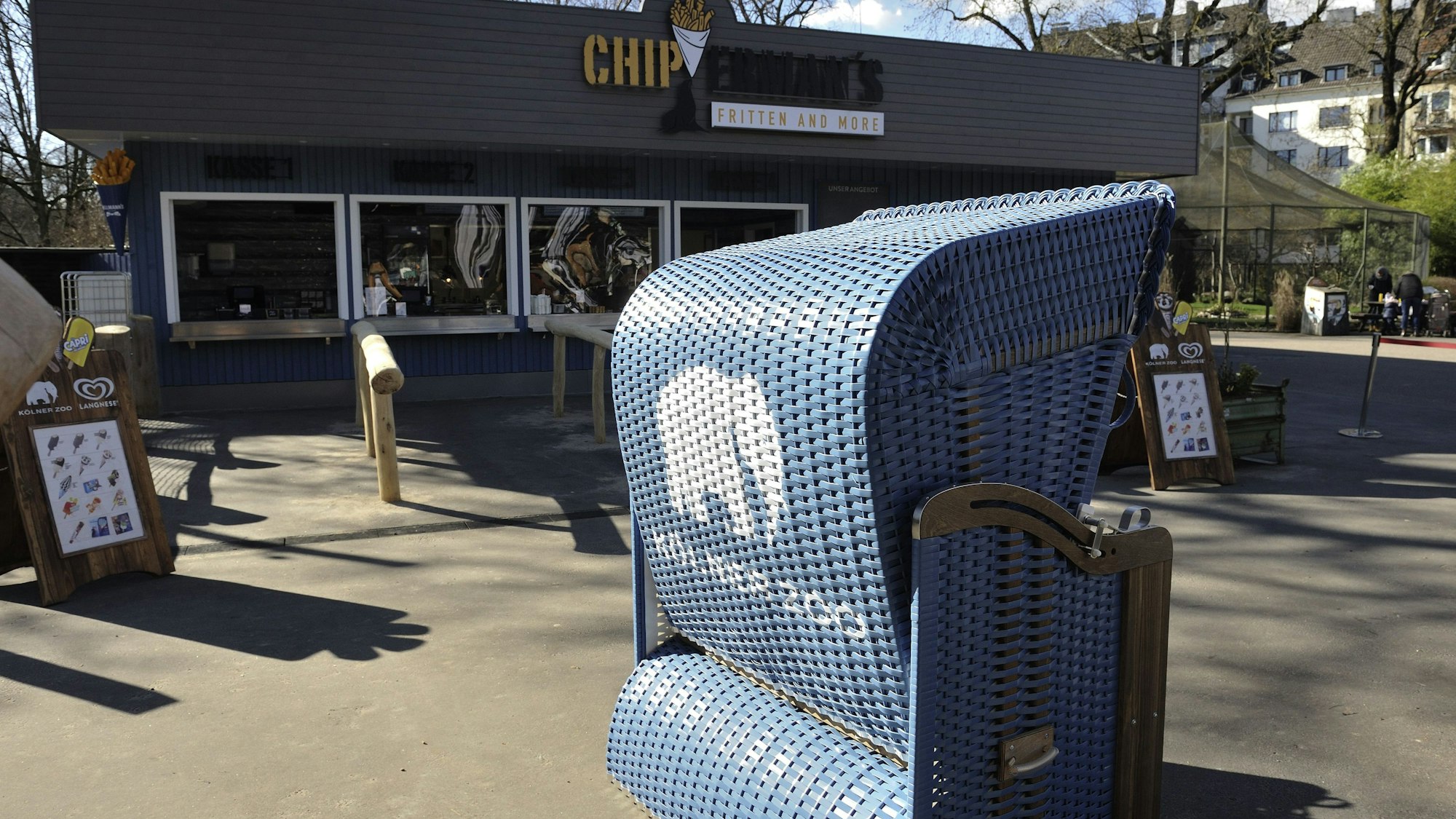 Der neue „Chiperman’s“-Imbiss gegenüber der Seelöwen-Anlage und in Nachbarschaft des Elefanten-Geheges