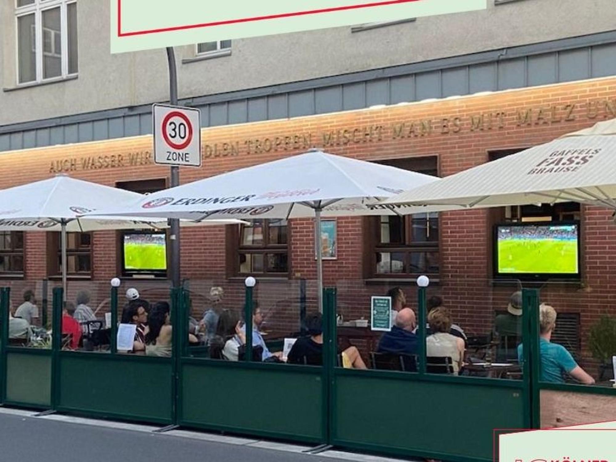 EIn Blick in die Außengastronomie des Bayenthaler Wirtshauses.