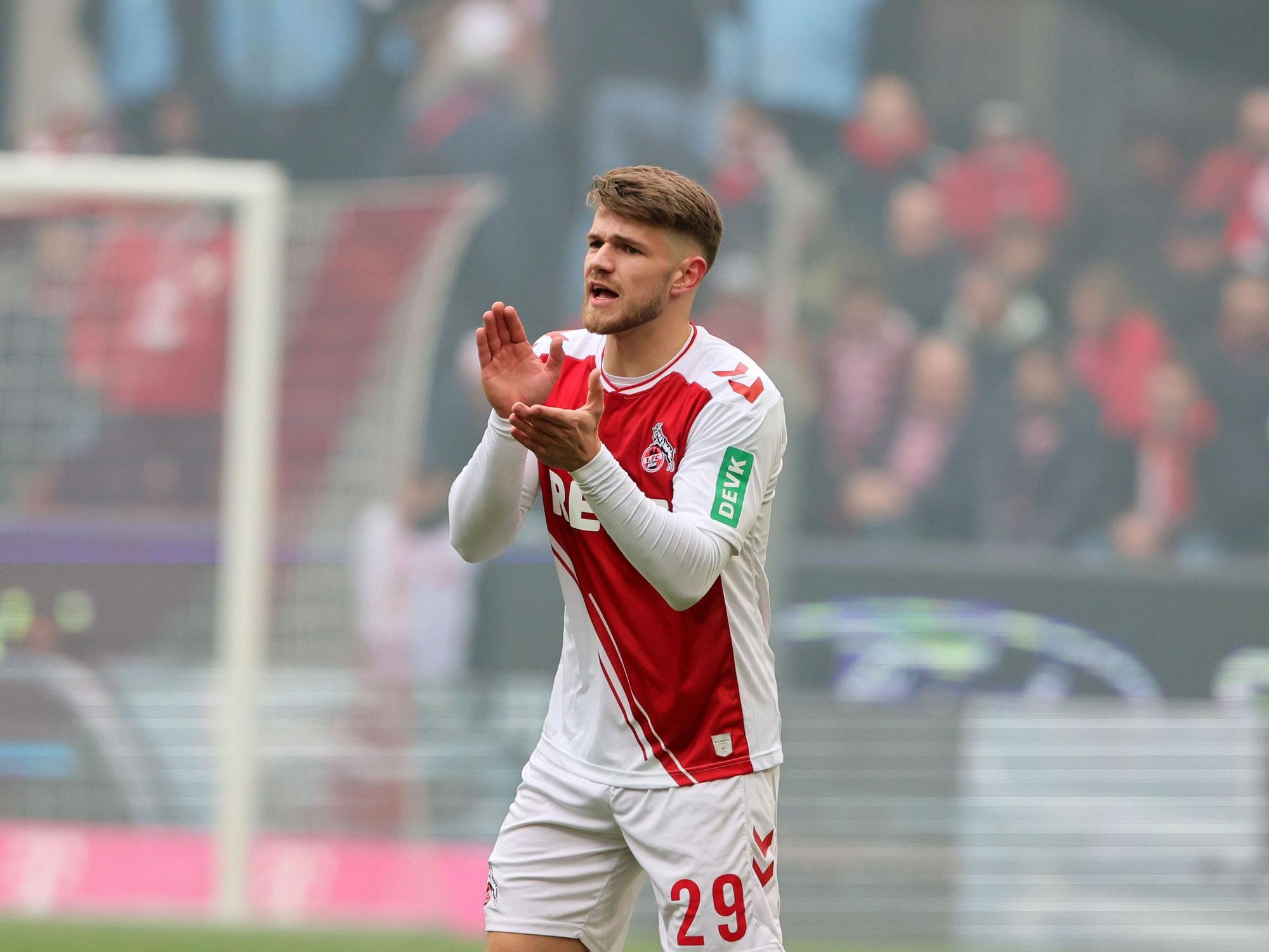 Jan Thielmann im Spiel gegen Borussia Mönchengladbach.