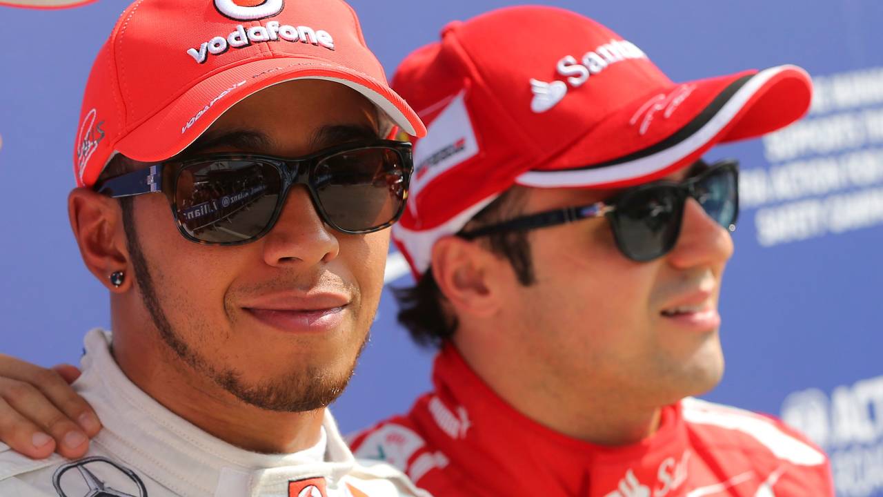 Lewis Hamilton und Felipe Massa nach dem Qualifying in Monza.
