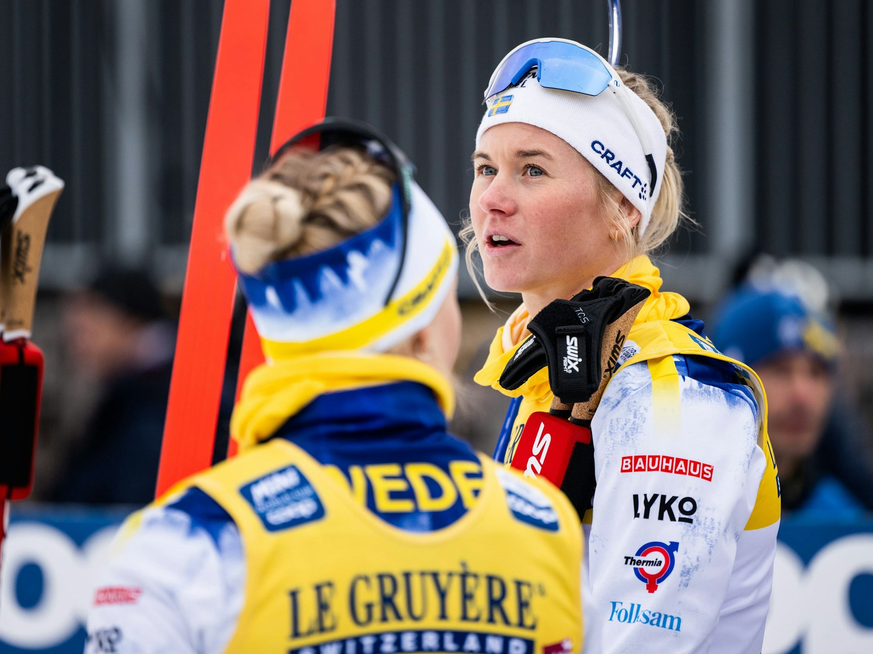 Maja Dahlqvist im Ziel in Falun.