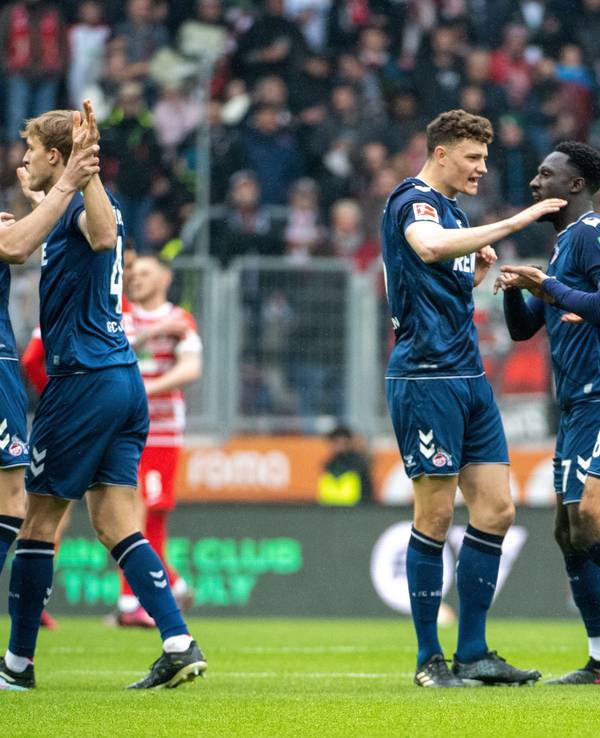 Die Profis des 1. FC Köln durften an Ostersamstag (8. April 2023) in Augsburg jubeln.