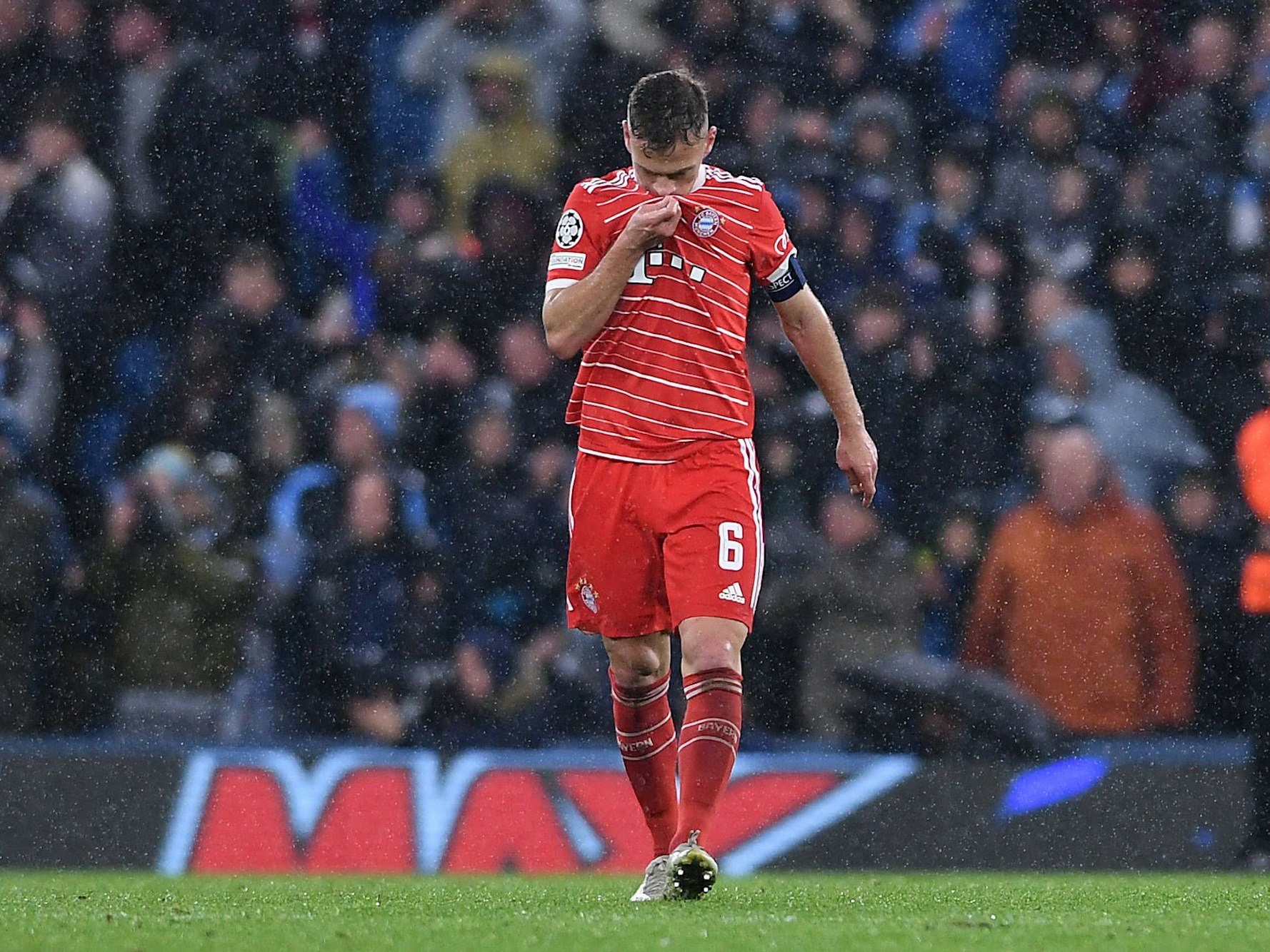 Joshua Kimmich beim Spiel des FC Bayern München gegen Manchester City am 11. April 2023 in der Champions League.