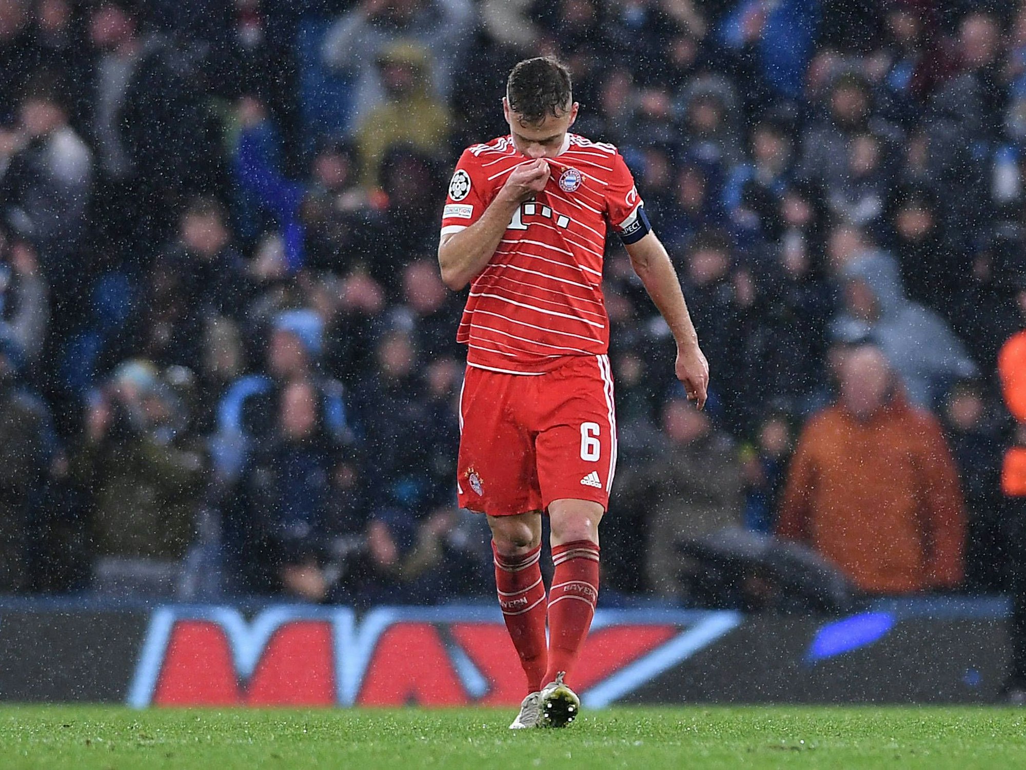 Joshua Kimmich beim Spiel des FC Bayern München gegen Manchester City am 11. April 2023 in der Champions League.