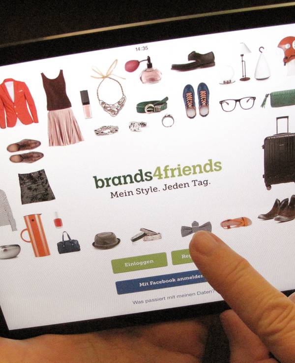Zu sehen ist die Webseite der Online-Handelsplattform «Brands4Friends», aufgenommen am 24.12.2014.