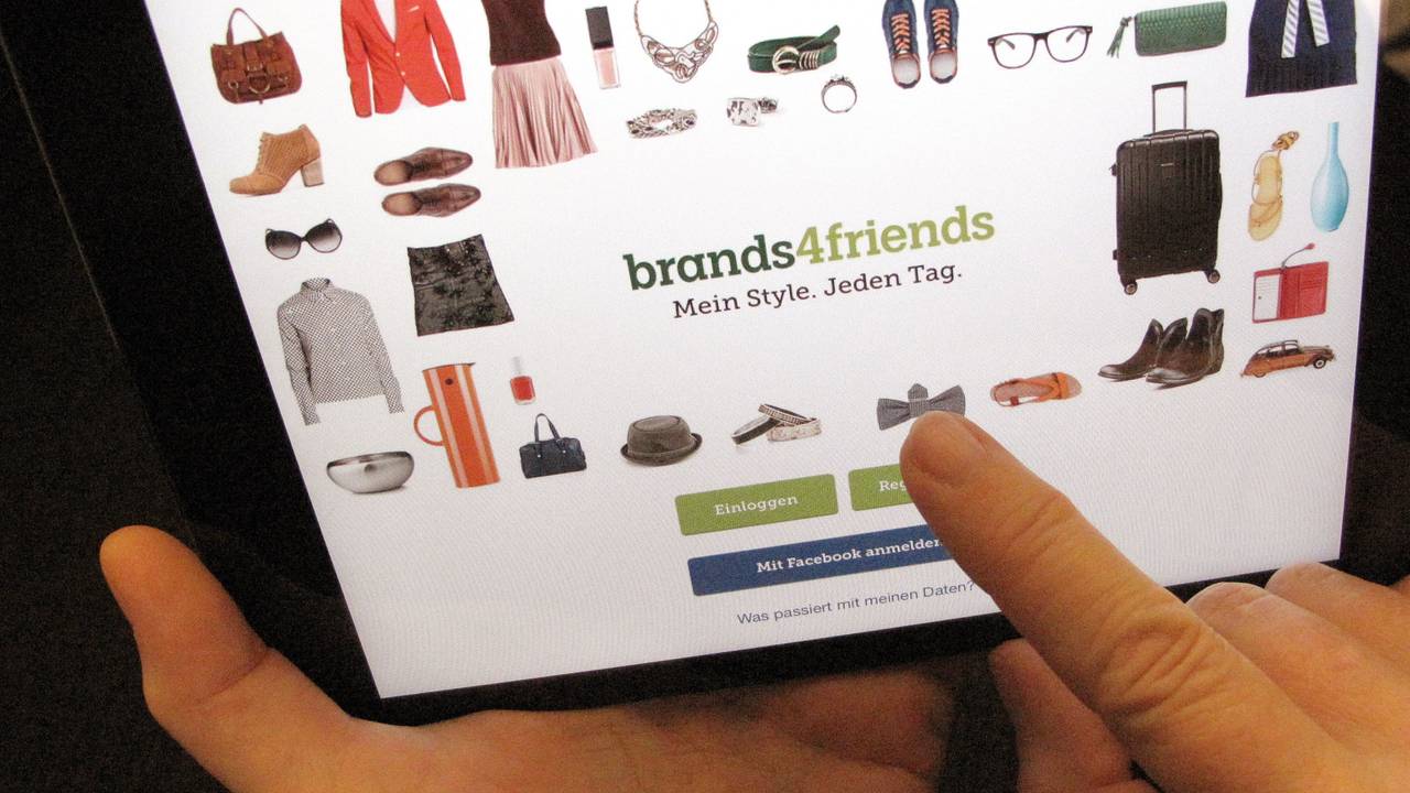 Zu sehen ist die Webseite der Online-Handelsplattform «Brands4Friends», aufgenommen am 24.12.2014.