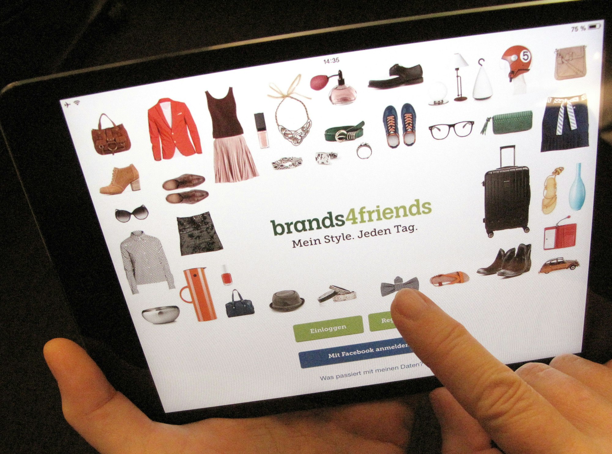 Zu sehen ist die Webseite der Online-Handelsplattform «Brands4Friends», aufgenommen am 24.12.2014.