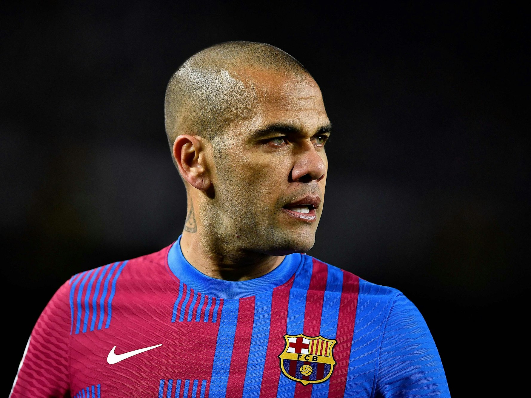 Fußball-Verteidiger Dani Alves beim Spiel zwischen FC Barcelona und Bilbao.