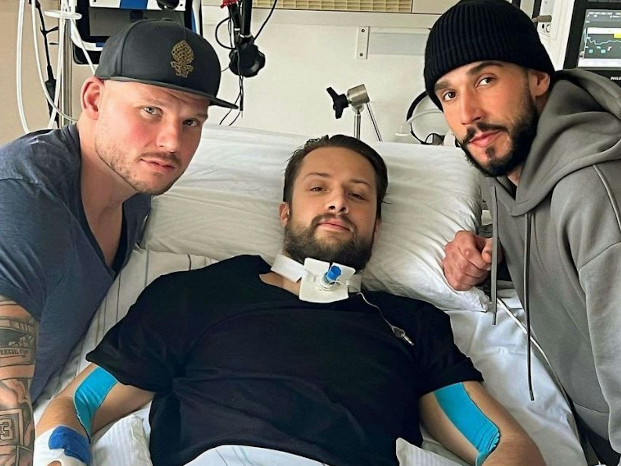 Eishockey-Profi Mike Glemser im Krankenhaus.