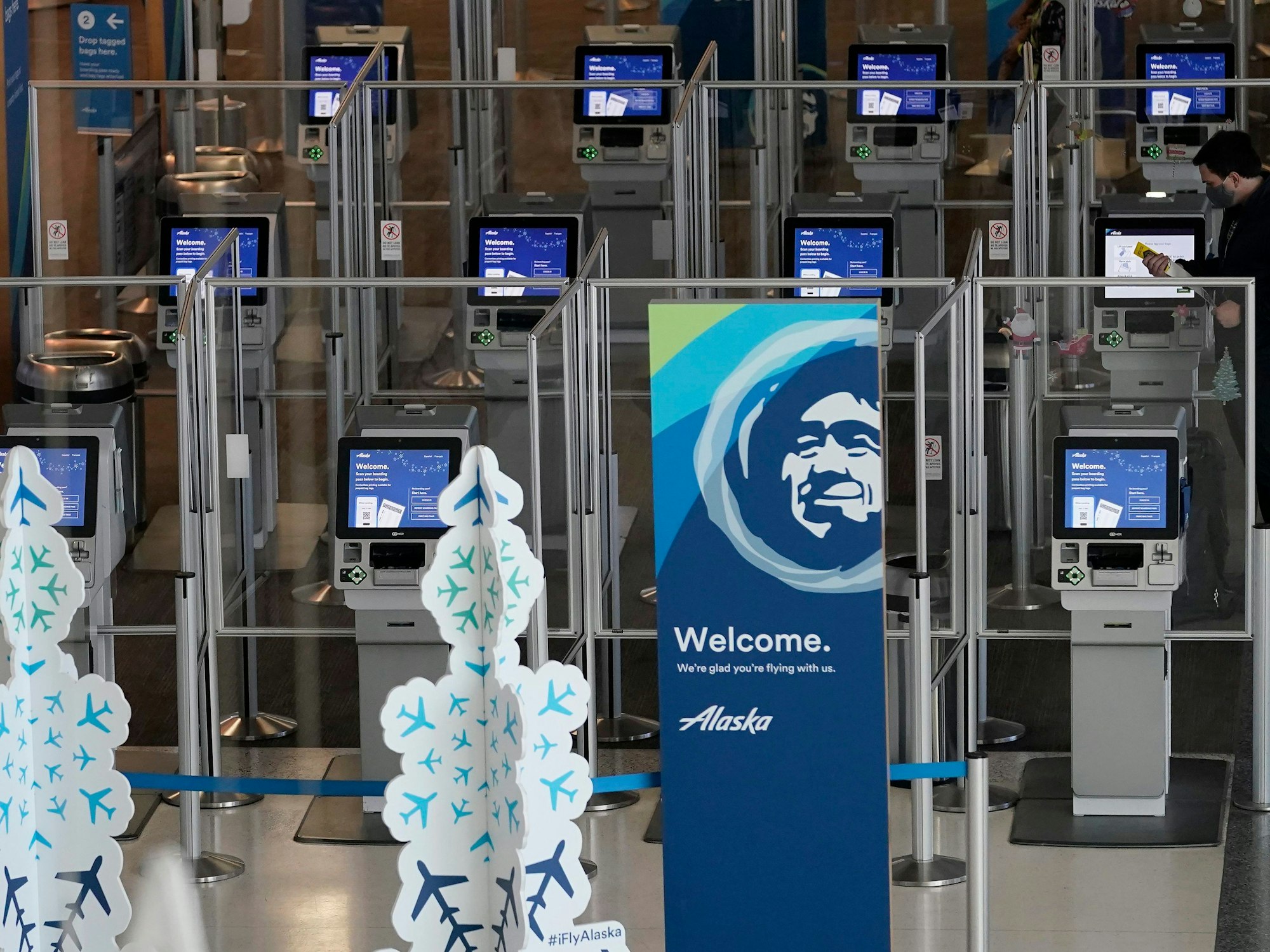 Check-in-Schalter von Alaska Airlines in San Francisco.