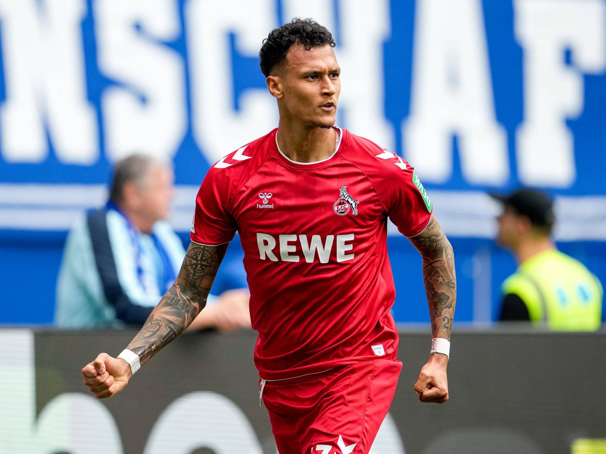 FC-Stürmer Davie Selke bejubelt seinen Treffer zum zwischenzeitlichen 2:0 gegen die TSG Hoffenheim am 22. April 2023.