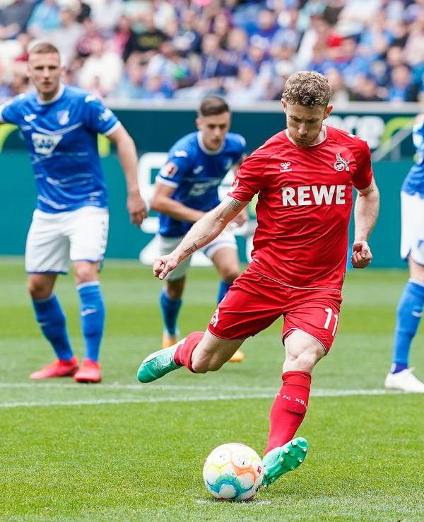 Florian Kainz trifft per Elfmeter zur 1:0-Führung des 1. FC Köln bei der TSG Hoffenheim.