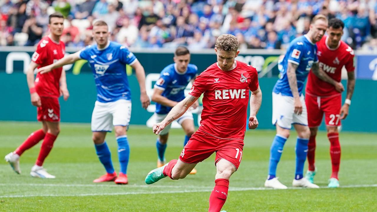 Florian Kainz trifft per Elfmeter zur 1:0-Führung des 1. FC Köln bei der TSG Hoffenheim.