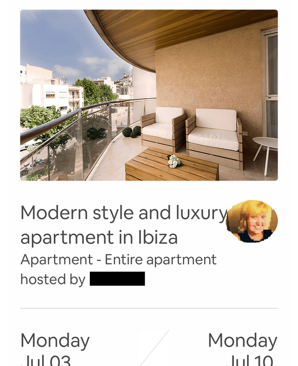 Foto einer Unterkunft auf Ibiza mit Balkon