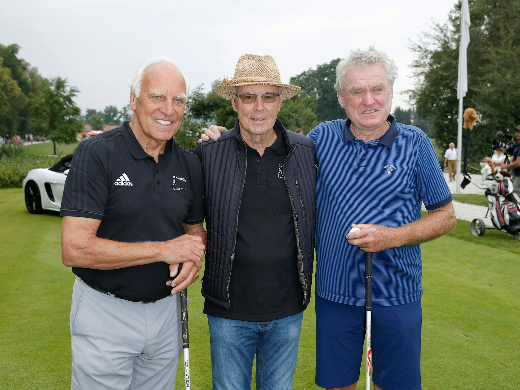 Einst FC Bayern, jetzt Golf: Franz Roth, Franz Beckenbauer und Sepp Maier.